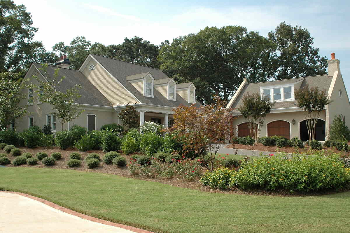 picture of a lawn in front of a house