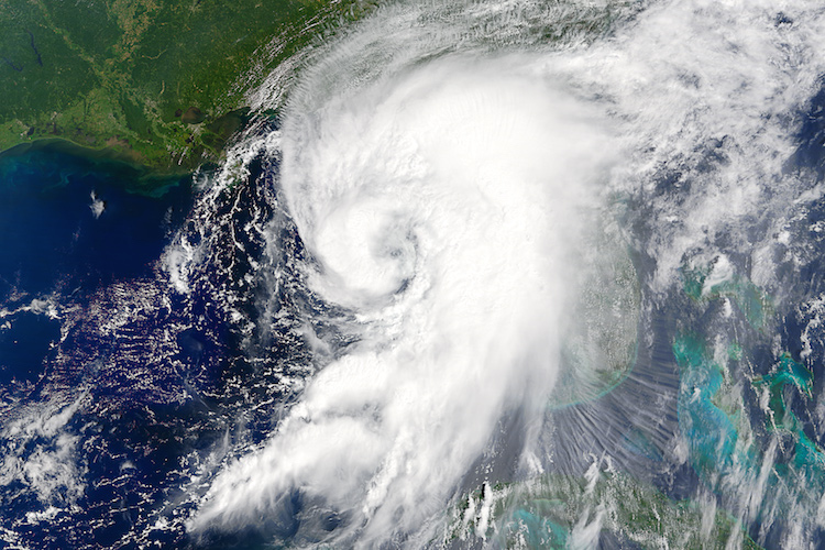 Aerial Shot of Hurricane Over Florida