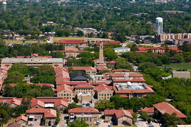 View of LSU's campus in Baton Rouge