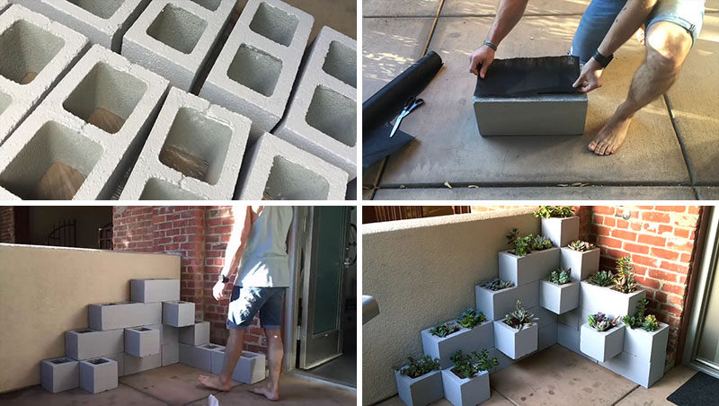 DIY Succulent Planter Using Cinder Blocks
