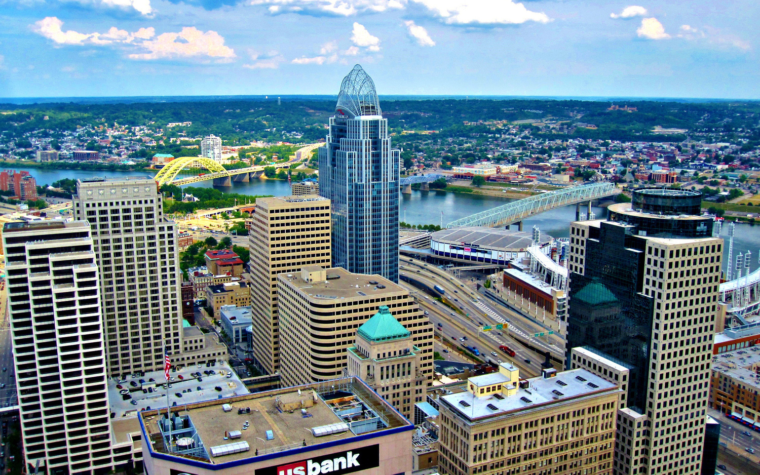 Cincinnati, Ohio city from above.