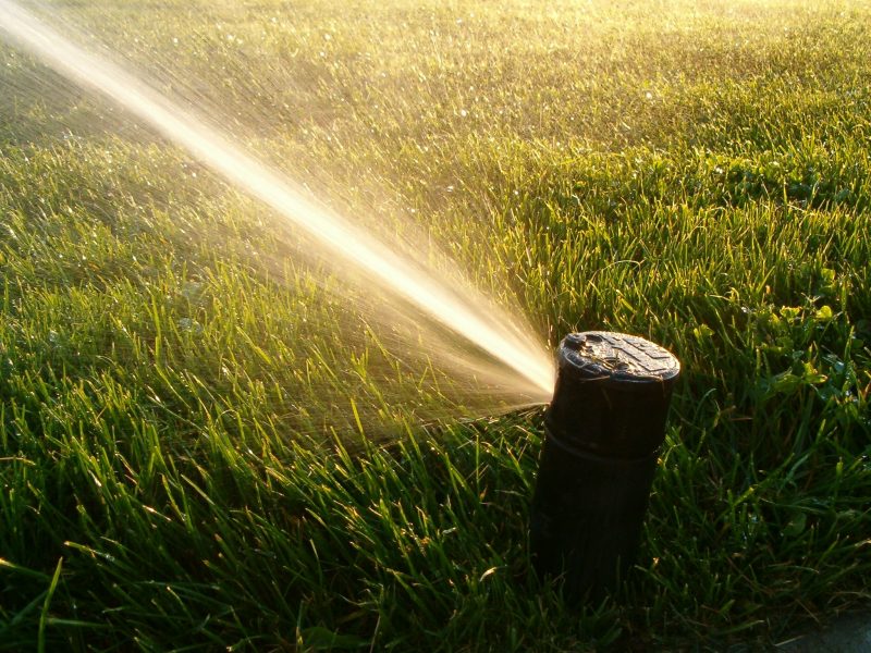 Watering lawn with well water