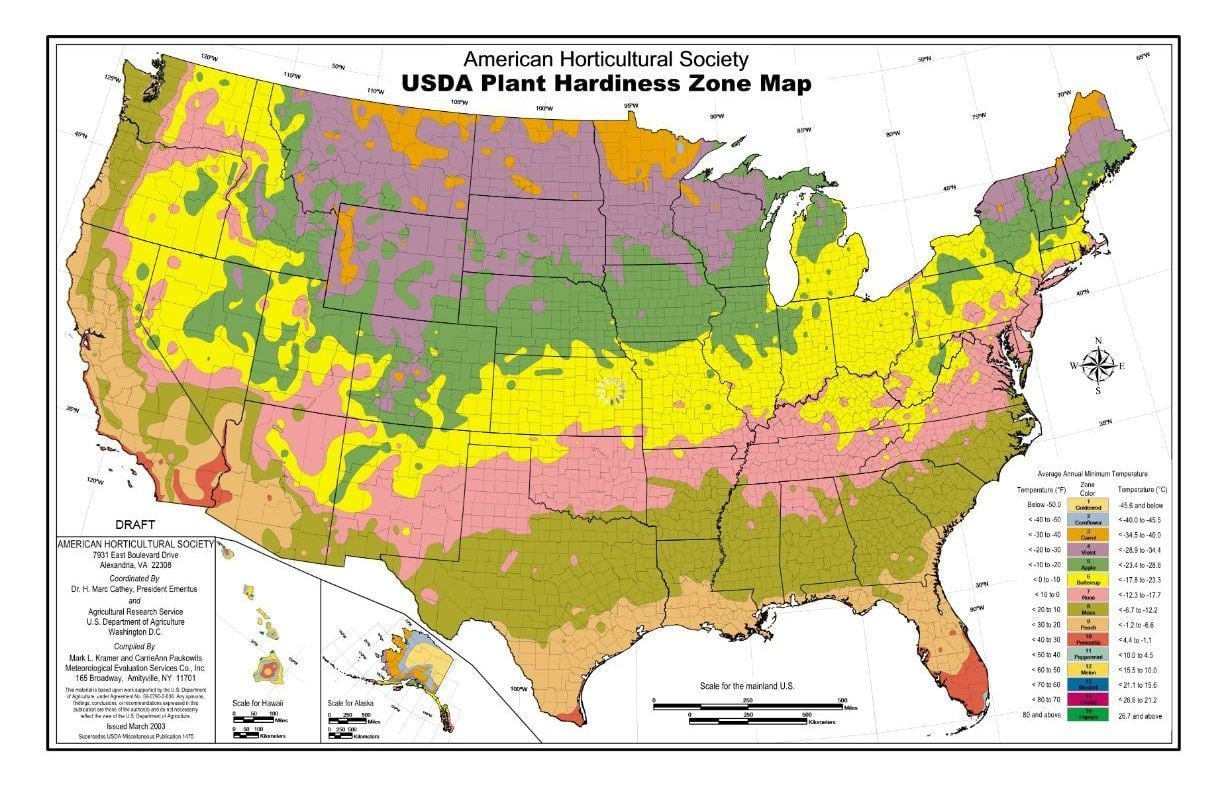 Hardiness Zone Map at