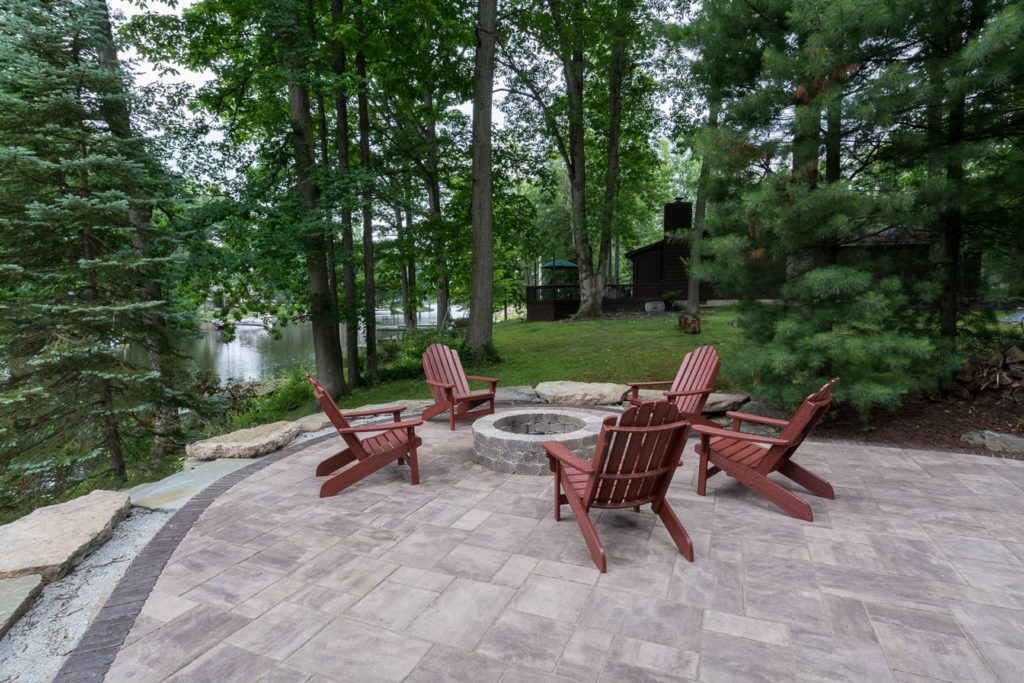 New patio overlooking the lake