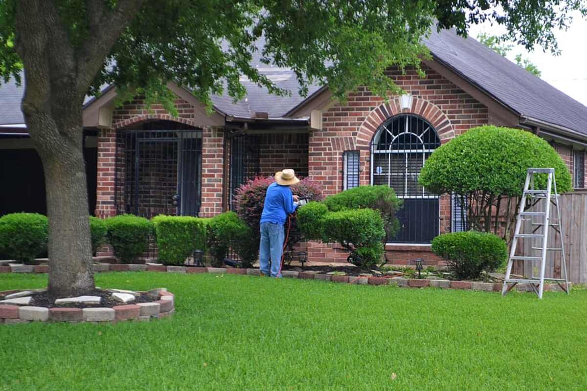 image of a person working in a lawn