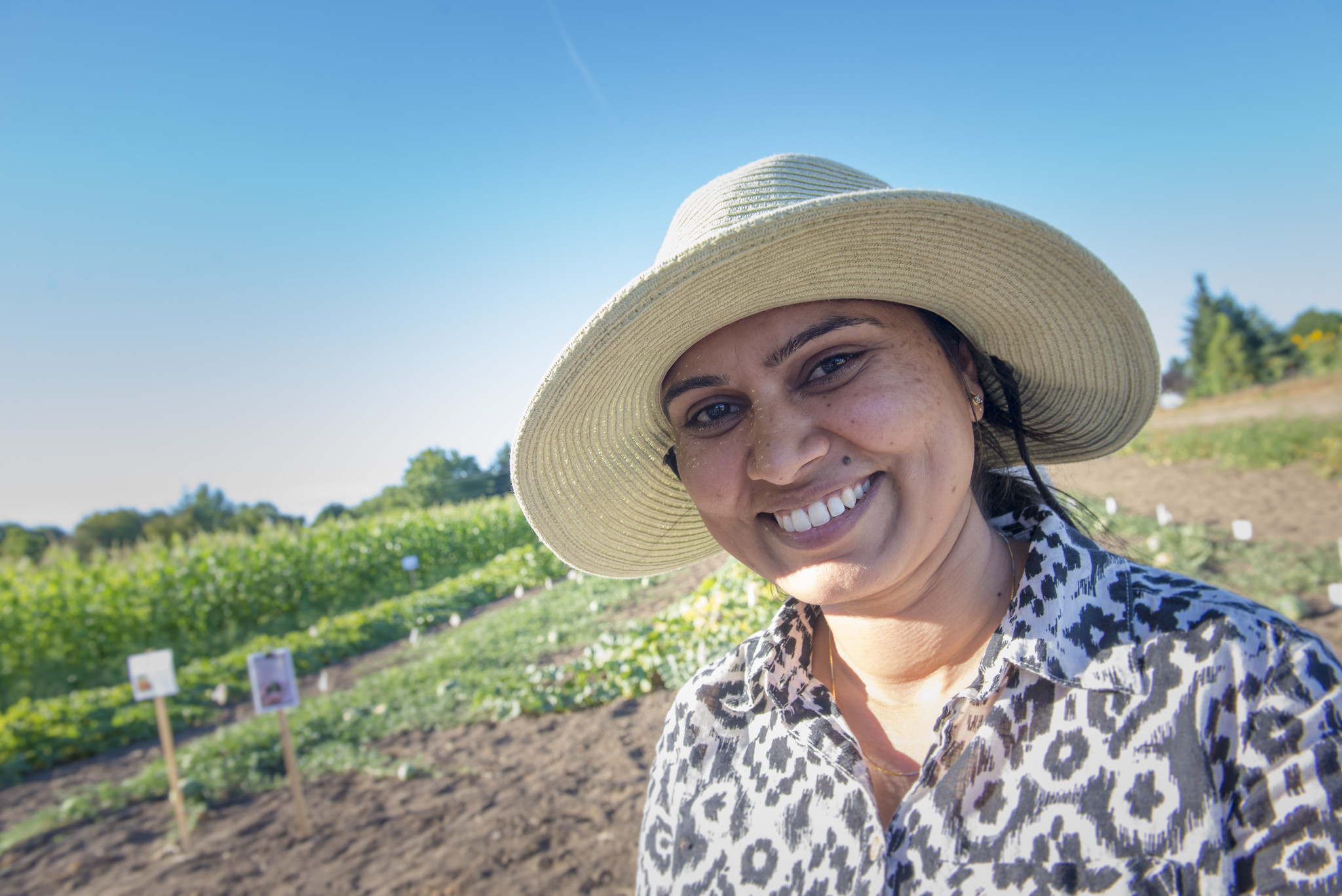 OSU Extension Washington County horticulturist Pukhraj Deol at the OSU Dry Farming Field Day at the North Willamette Research and Extension Center in Aurora, Oregon.
