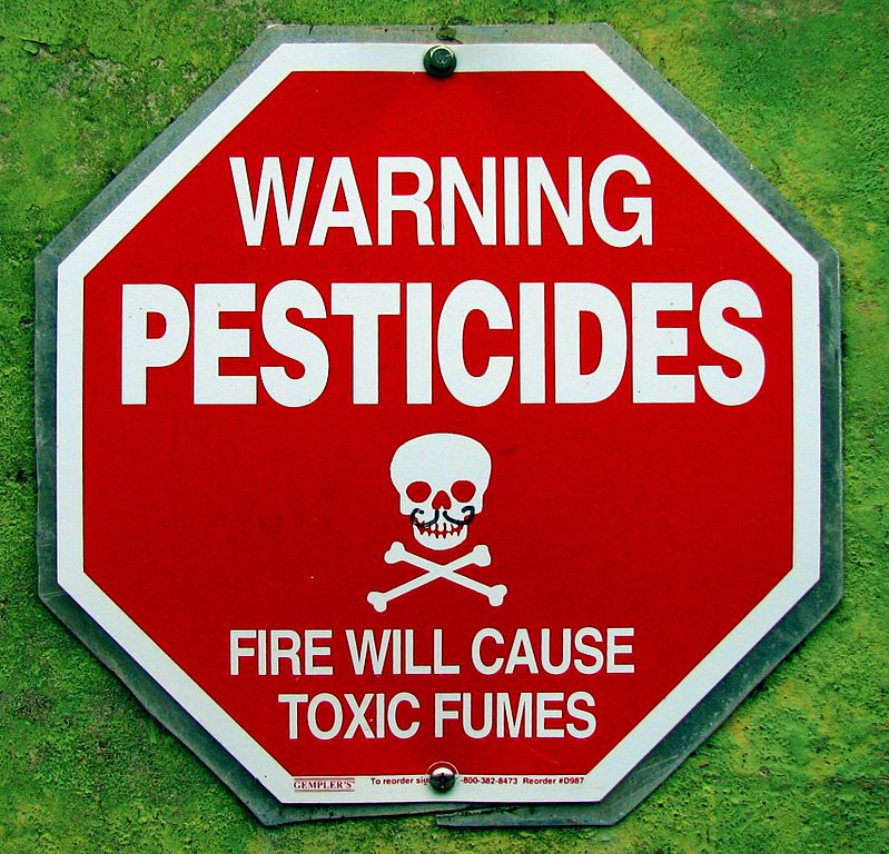 Pesticide warning sign