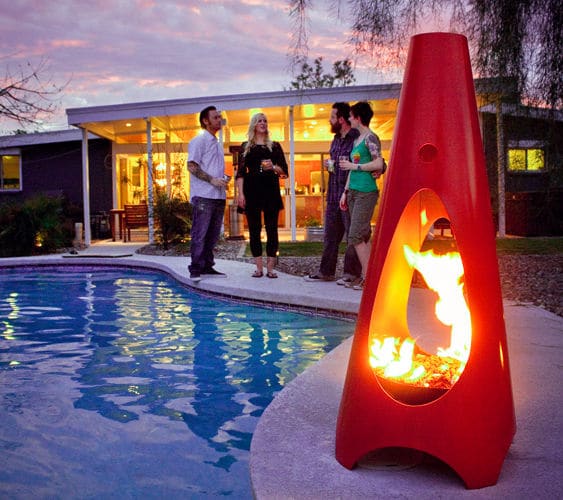 Chiminea at poolside