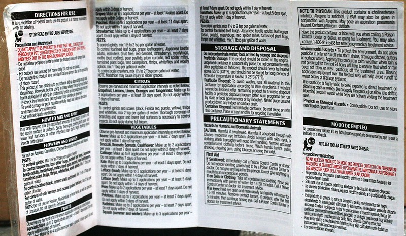 Malathion application instructions.