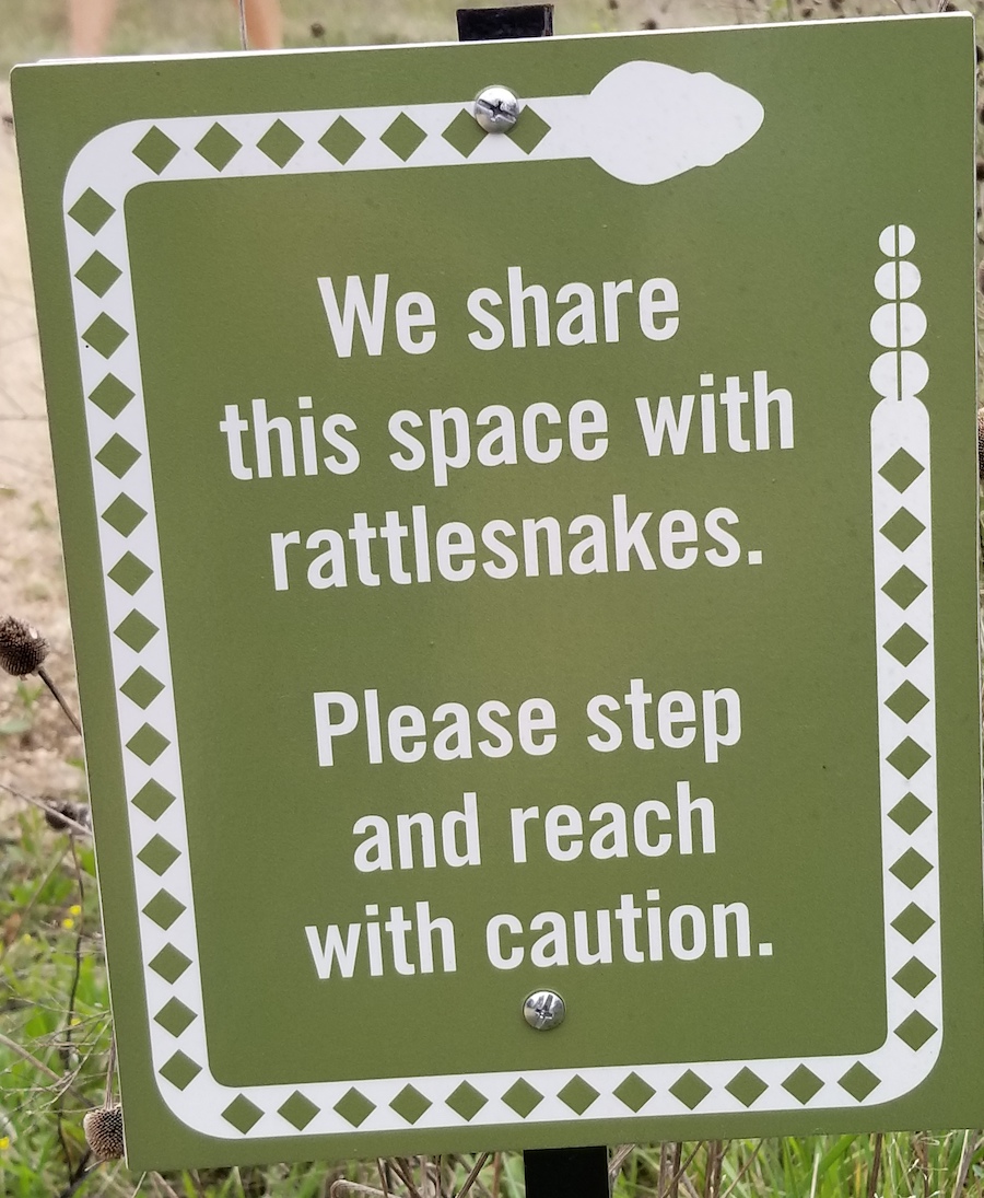 Rattlesnake warning sign