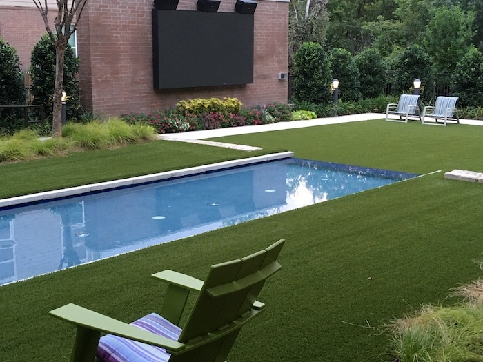 Outdoor TV by pool