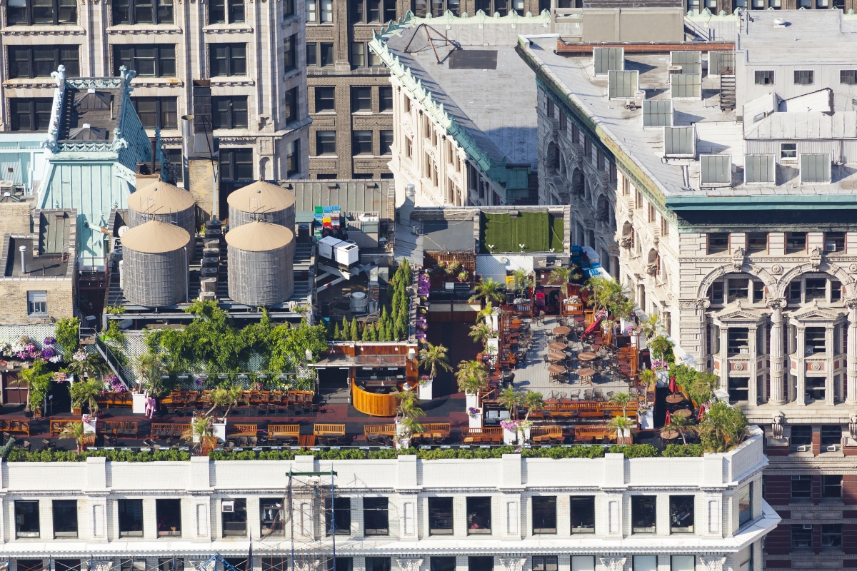 Rooftop garden in Manhattan, NY