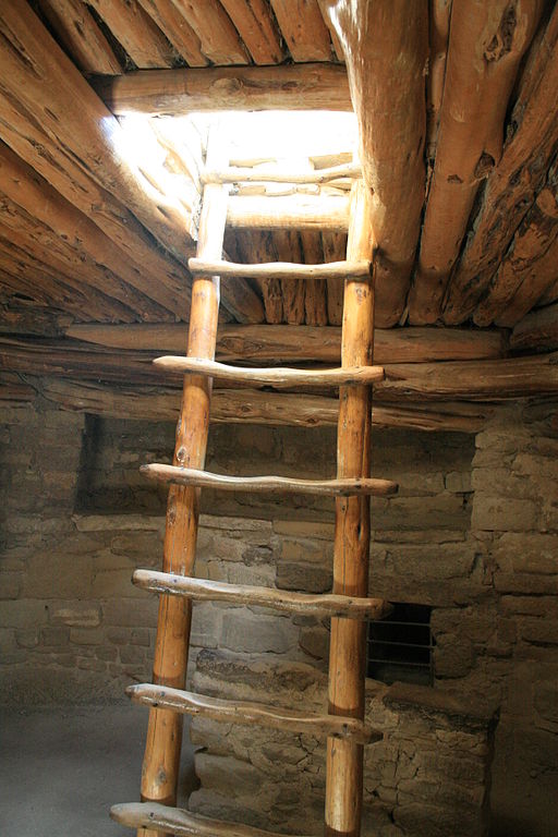 Ladder to treehouse trapdoor