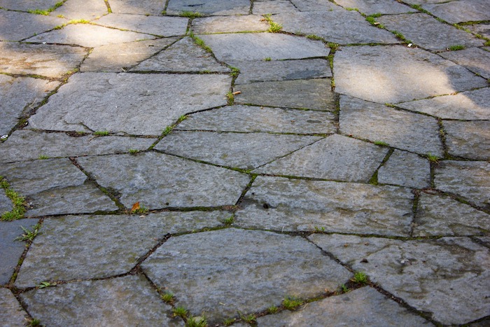 Close up of flagstone path