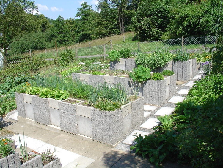 cinder block raised beds