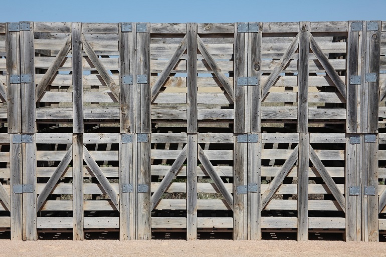 Fence made of wooden pallets