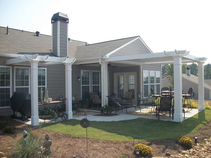 White vinyl pergola