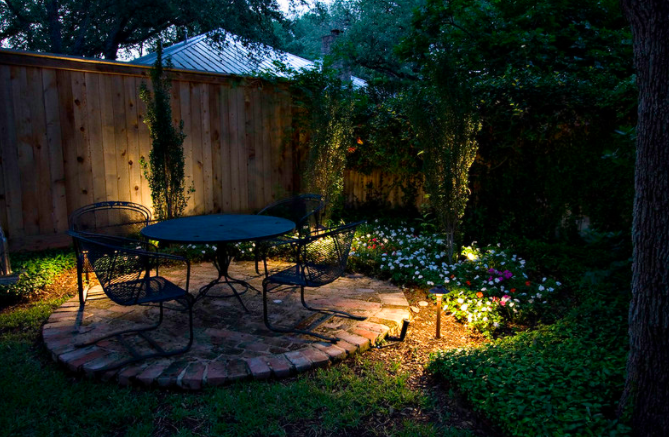 lights in a garden