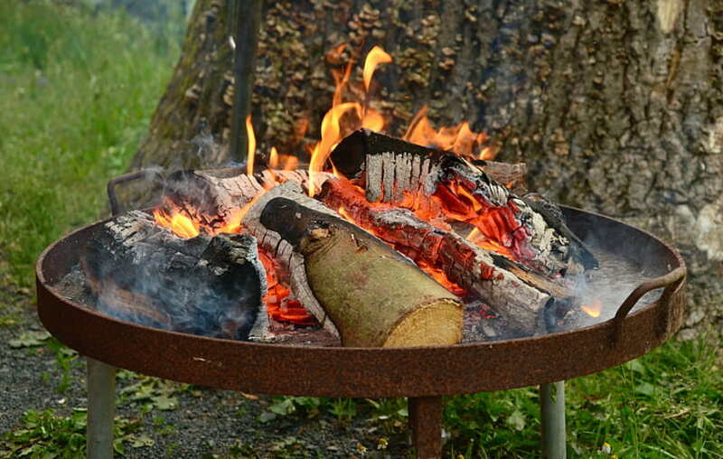 barbecue on a fire