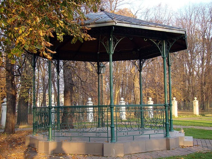 metal gazebo in park