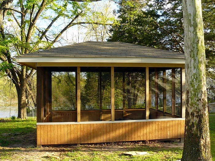 Screened-in gazebo
