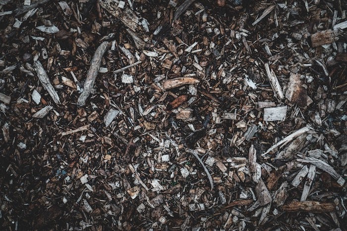 Close up of dark brown mulch