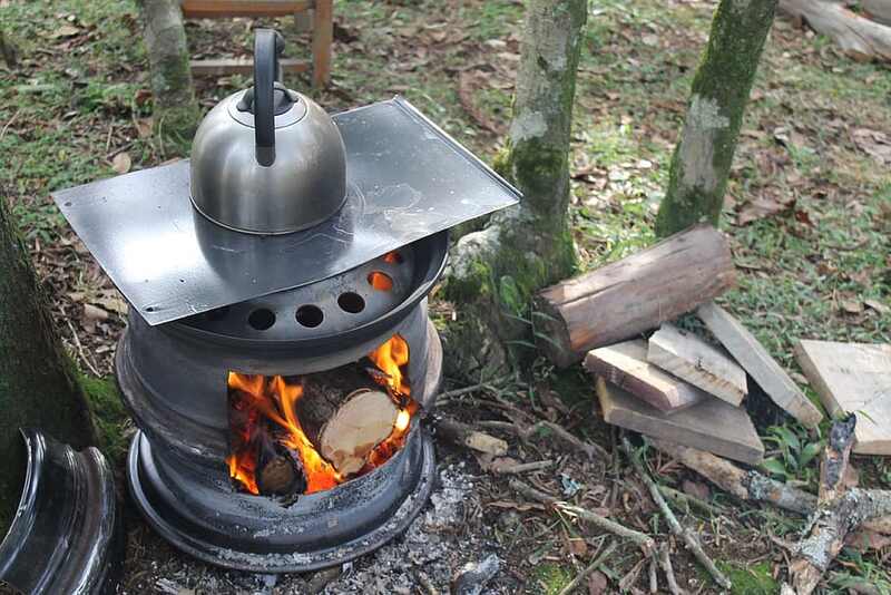 firewood in a stove