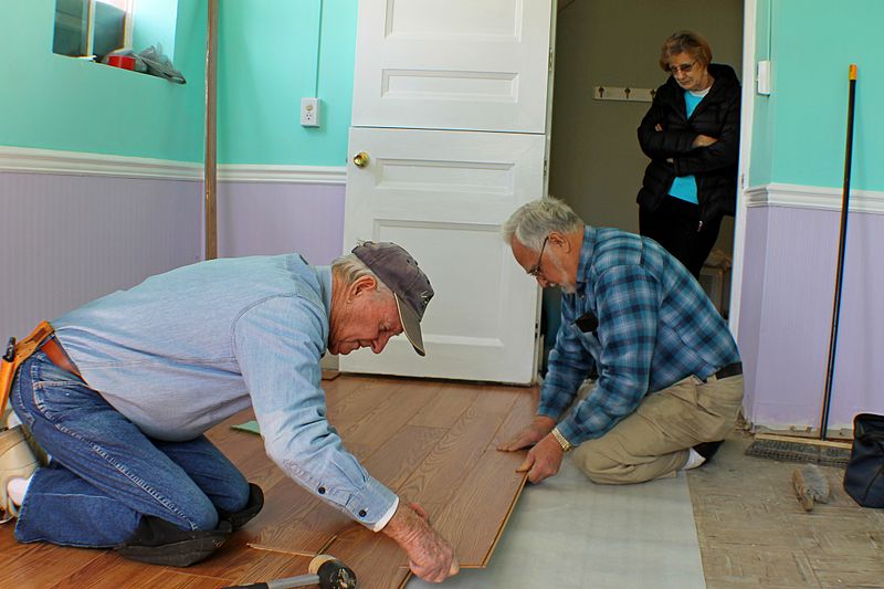 laying a wooden floor