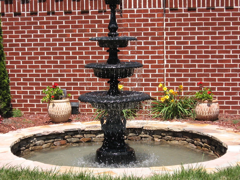 Backyard water fountain