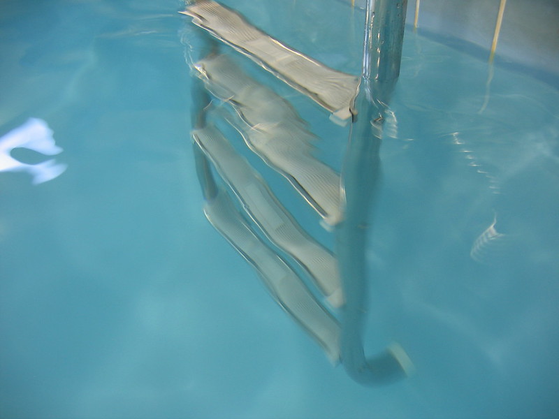 Pool ladder underwater