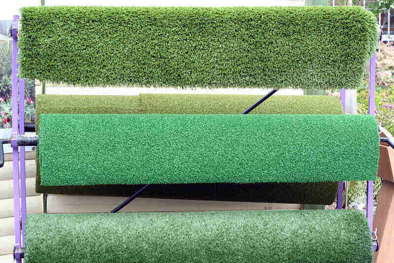 rolls of different kinds of turf