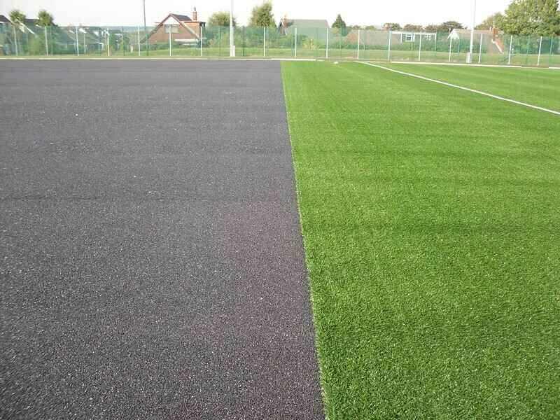 turf and blacktop side by side
