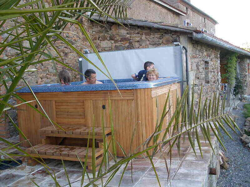 Group of people in a hot tub