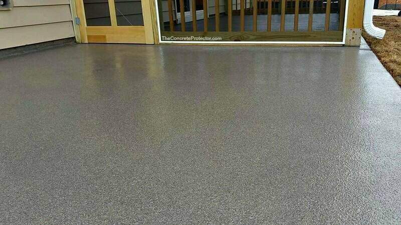 Concrete pad with a shine finish