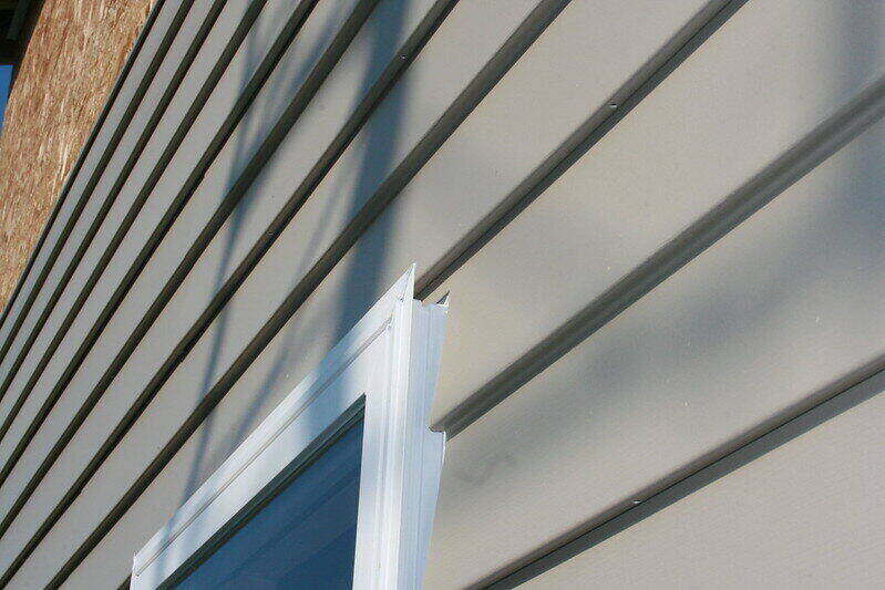 Close-up of vinyl siding on a house