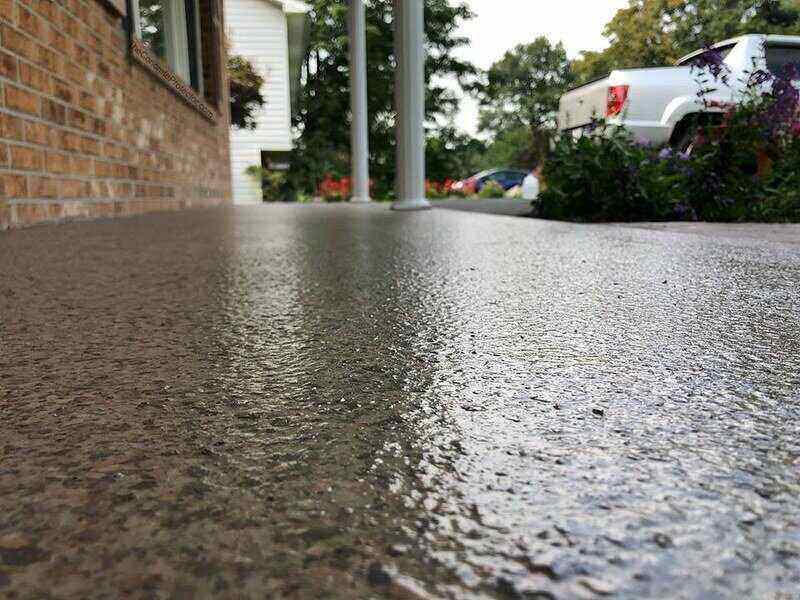 close-up of a bumpy finish on a concrete pad