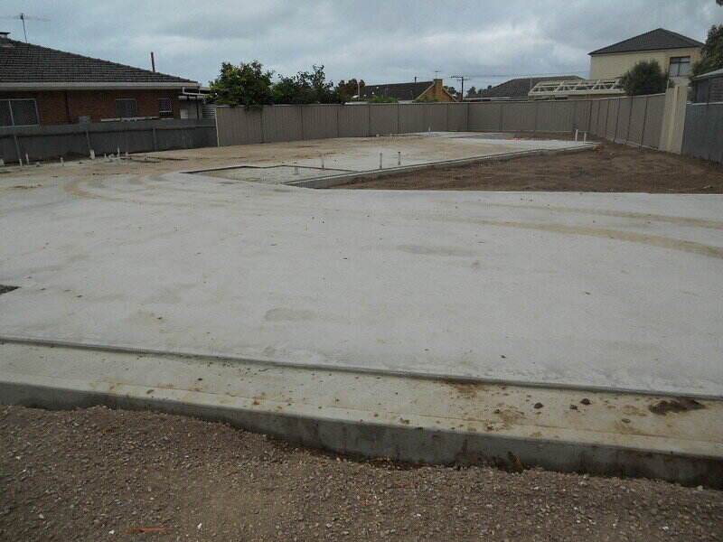 Concrete slab for a foundation of a house