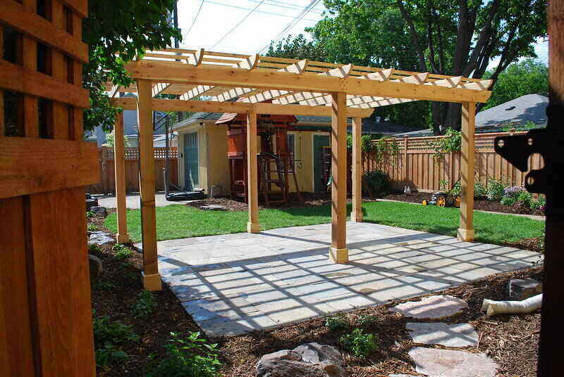 Pergola on top of a concrete pad