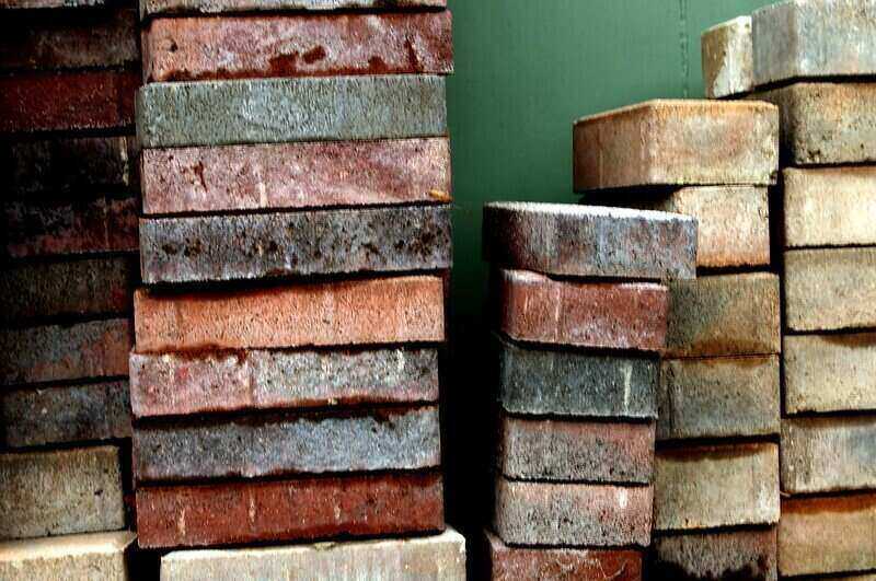 bricks of a variety of colors stacked in columns