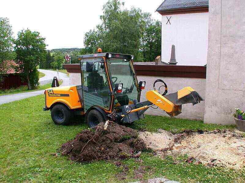 Industrial sized stump grinder that ground a stump into mulch