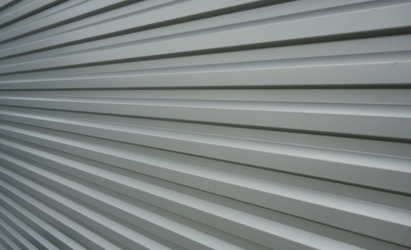 close-up of steel siding for a house