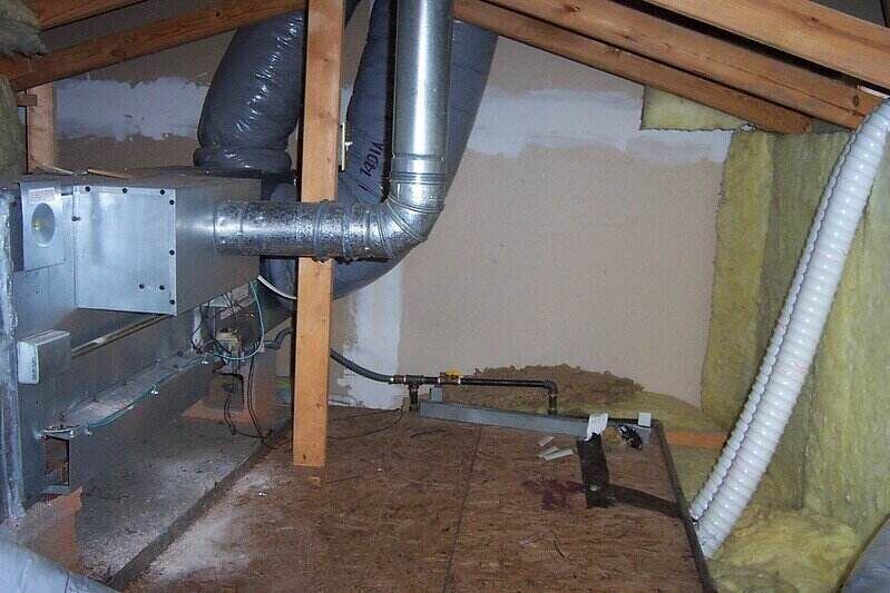 attic duct work for a furnace