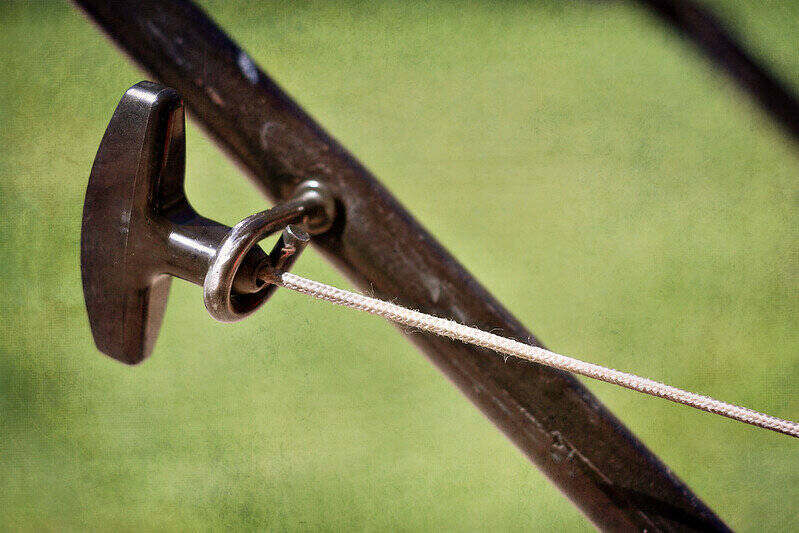 Close-up of the pull start for a lawn mower