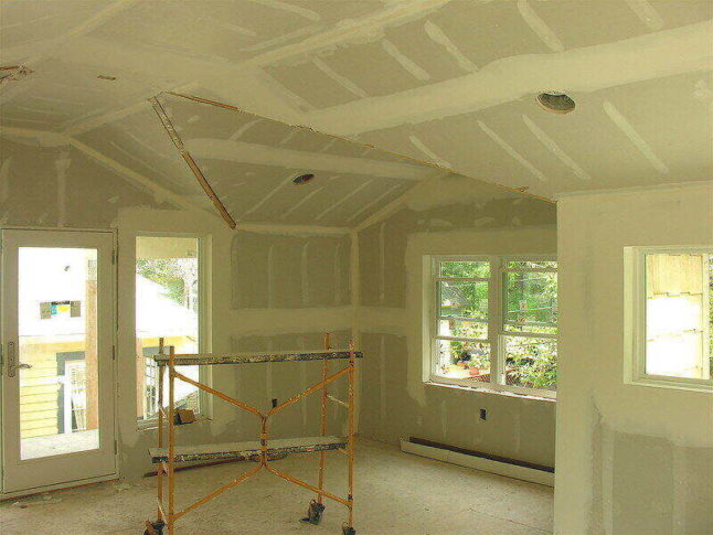 New drywall installed