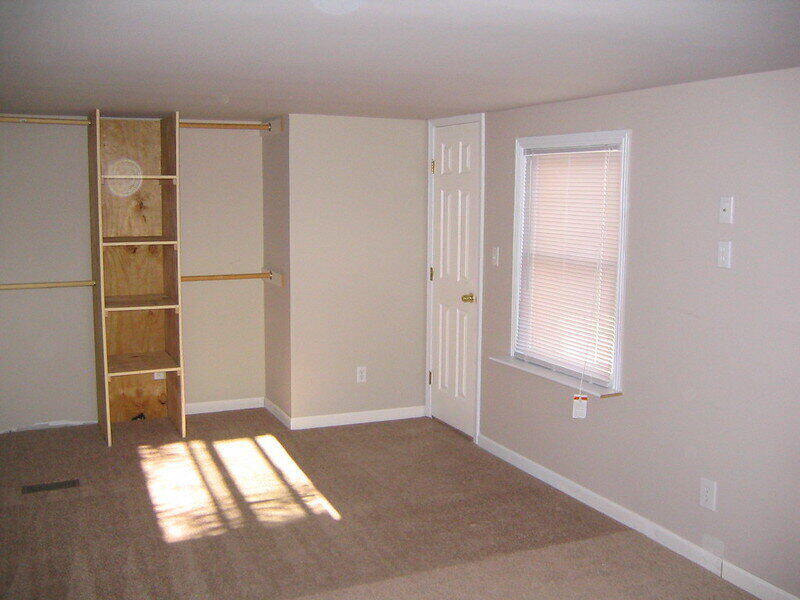 New room remodeling with new shelving units