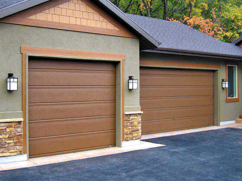 Multi-car garage with two garage doors