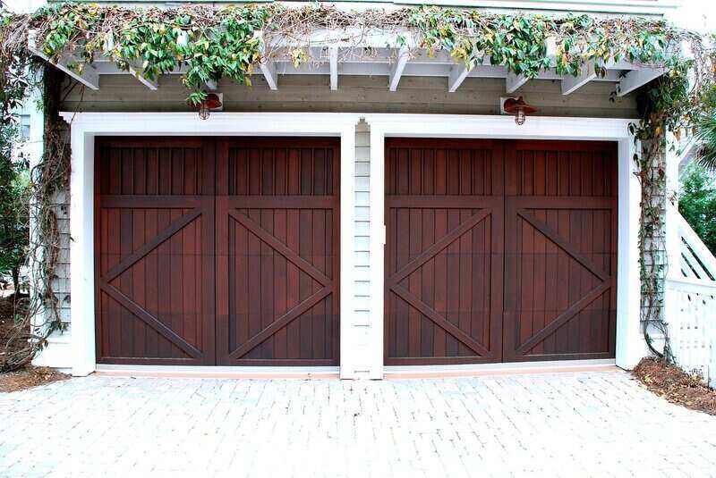 Two carriage style garage doors