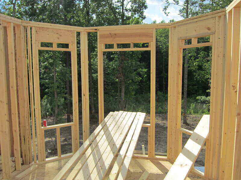 Newly framed sunroom/sitting room