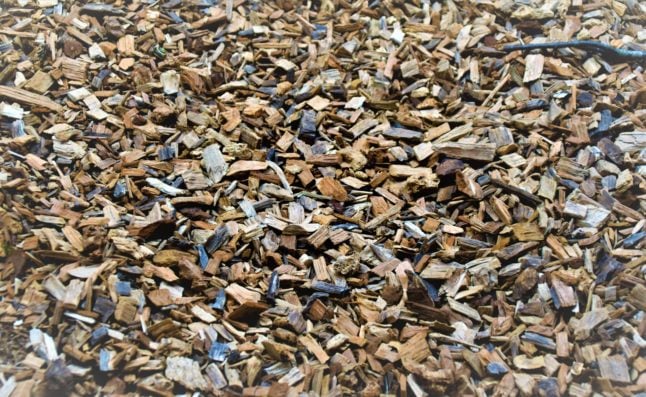 closeup of mulch and wood chips