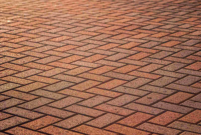 red brick paver patio